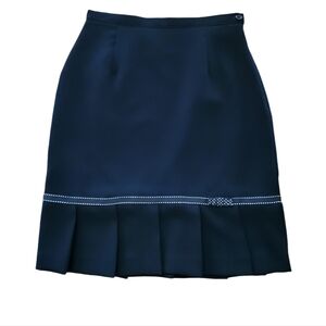 Dressbarn Trumpet‎ Skirt Size 4 Black Knee Length Pencil Lined Slit With Bow